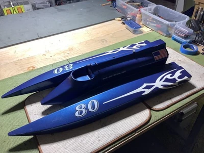 NICE Prather Lap Cat 2 RC Tunnel Hull RC Boat 32” Outboard Glow Electric - Image 1 of 4