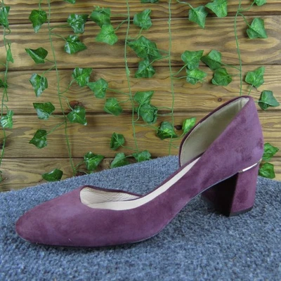 Cole Haan Grand.OS Women 6.5B Purple Suede Block Heel Pumps Dress Shoes - Image 1 of 4