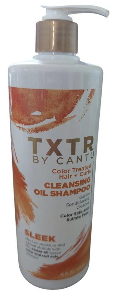 TXTR by Cantu For Curls + Coils Defining Cream Cleansing Oil Shampoo 16oz NEW - Image 1 of 2
