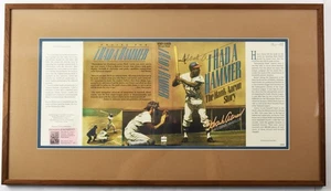 Chaqueta de libro firmada Hank Aaron enmarcada "I Had a Hammer" autógrafo con certificado de autenticidad - Imagen 1 de 5