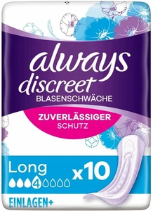 Always Discreet Inkontinenz Einlagen+ Long 10 Stück | Slipeinlagen Schutz - Bild 1 von 4
