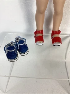 Marineblau Canvas Tennis Deck & rote Sandale Puppenschuhe für Helen Kish 7,5" Riley - Bild 1 von 11