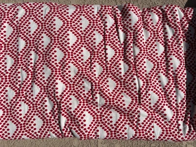 4 yards White, Red Polka Dot soft Jersey Knit Fabric New - Image 1 of 2