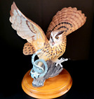 The Franklin Mint "THE EAGLE OWL" Hand Painted Fine Porcelain Figurine