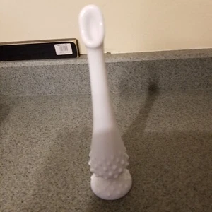 Vintage Hobnail White Milk Glass Swung Vase Bud Vase 10 in - Picture 1 of 2