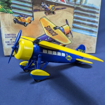 1993 Spec Cast #2 Lockheed Vega Sunoco Die Cast Airplane Coin Bank - Image 1 of 4