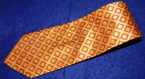 JoS A. BANK MADE IN ITALY GOLD/ORANGE SQUARES MOTIF TIE - TIES - DESIGNER TIES. - Picture 1 of 3