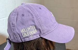 Hollister California Hat Cap Adjustable Lilac Palm Tree On Front Logo On Side - Picture 1 of 6