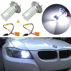 Error Free 6000K HID White H7 LED Daytime Running Light Bulbs for BMW 3 5 Series - Picture 1 of 9