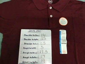 2 pk Wonder Nation Short Sleeve Uniform Polo Size xxl (18)  wine burgundy nwt - Picture 1 of 5