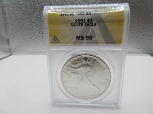 1991 ANACS Certified Silver Dollar MS68 - Picture 1 of 4