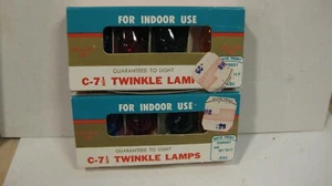 Vintage Christmas C7 1\2 Twinkle Lamps Light Bulbs New Old Stock Japan - Picture 1 of 3