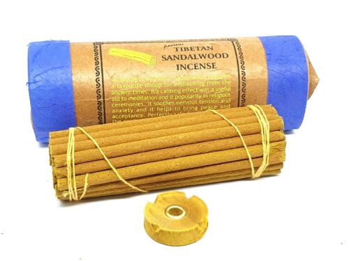 Ancient Tibetan Sandalwood incense 30 Sticks & Holder Fairtrade Slow Burning Uk