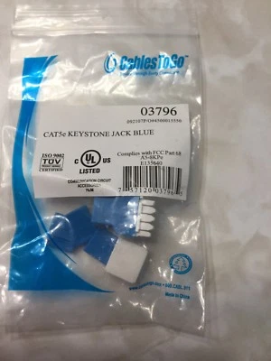 New Cables To Go Item# 03796 CAT5e Keystone Jack Blue - Image 1 of 2