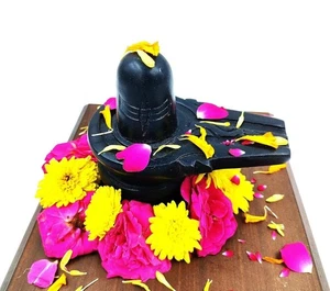 SCHWARZER MARMOR Shivling Shiva (2 Zoll) Lingam für Puja Heimbüro Tempel... - Bild 1 von 4