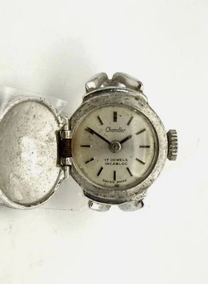 Reloj Chandler Anillo Plata Cuerda Manual Funciona Foto 1 de 4