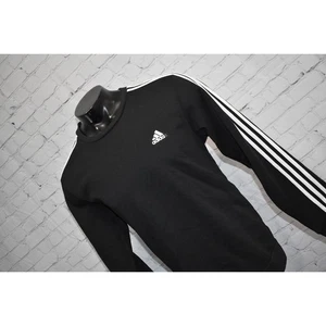 Adidas Sweatshirt Pullover Mens Size Large Black Performance Polyester - Picture 1 of 7