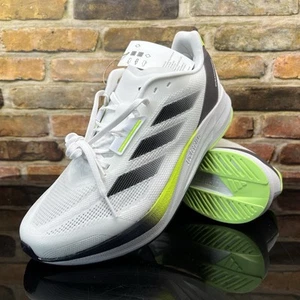 Adidas Duramo Speed Mens Suze 12 Lightweight Running Shoes White Black Green - Picture 1 of 14