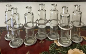 Vtg 7-6.5” Bottle/Bud Vase Propagation Planter Station Gray Metal, 14x7x5”, EUC - Picture 1 of 5