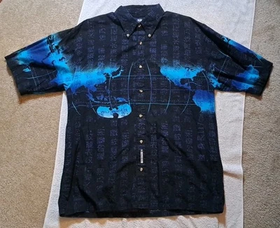 Camisa De Colección Años 90 Wu Wear Outfitters Abotonada Para Hombres Grande Tap Hip Hop Tour Foto 1 de 4