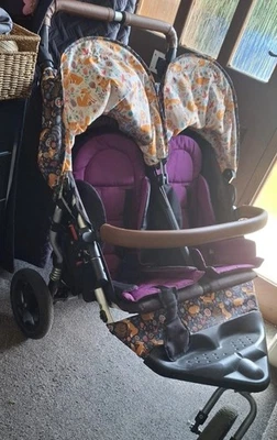 Out and About V4 Double Twins Pushchair Pram With Accessories - Image 1 of 4
