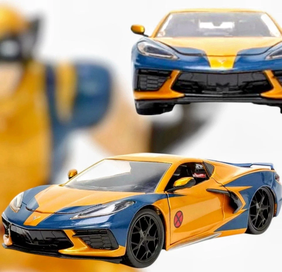 漫威 X 战警金刚狼 2020 雪佛兰 Corvette Stingray Jada 压铸 1:24 带图 — 第 1/4 张图片