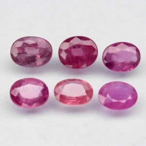 ๐ 2.48ct 6pcs Lot Oval Red Pink Purple Ruby & Sapphire - Heated, Africa Gem - Picture 1 of 4