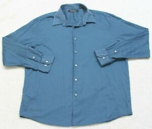 Axist Blue Cotton Polyester Dress Shirt Long Sleeve Button Up XL X-Large 1-850