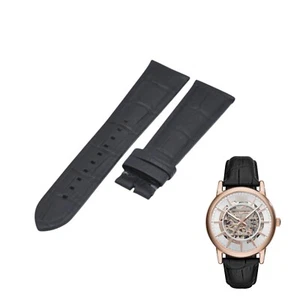 AR60007 22mm Black Leather Strap For Emporio Armani - Picture 1 of 7