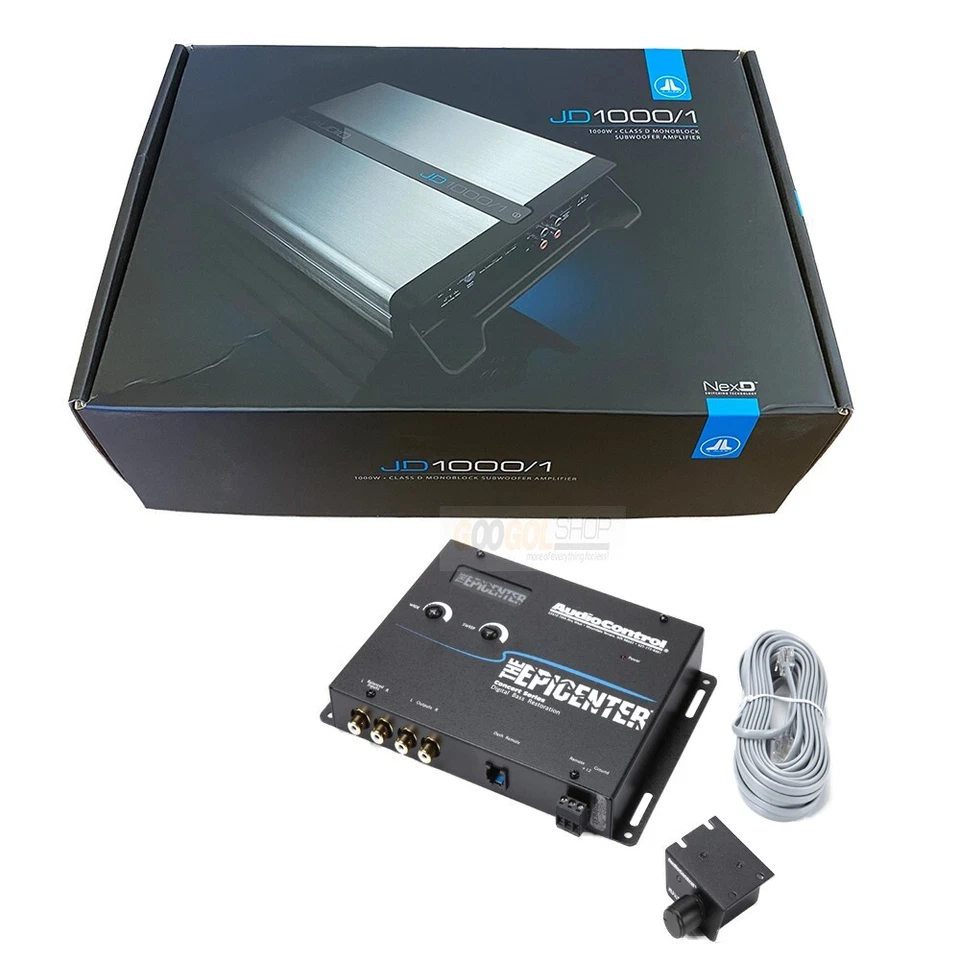 Amplificador de coche JL Audio 1000 vatios RMS clase D + procesador de graves Epicenter (negro) Foto 1 de 1