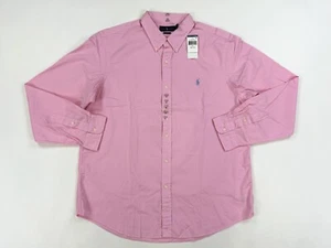 *DEFECTO MENOR* Camisa Polo Ralph Lauren Manga Larga Calce Clásico - Rosa - Talla XXL - Imagen 1 de 4