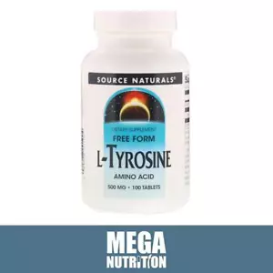 Source Naturals L-TYROSIN 500mg 100 Tabletten Stützen Fokus Stress Mood Energie - Bild 1 von 2