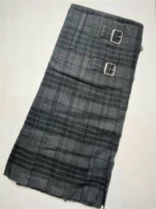 Gray and Black Men's 5 Yard Scottish Kilts Tartan Kilt 13 Oz Highland Casual Ki - Picture 1 of 3