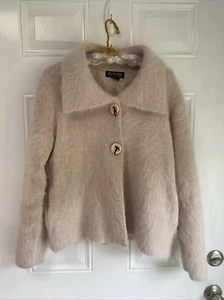 Venessa Angora Coat Button SZ L - Picture 1 of 7