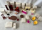 Vintage MARX Dollhouse Plastic Furniture lot of 14 Pieces + 2 lamps In Box 1:16