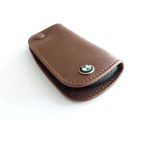Original BMW E46 E60 E90 F10 X6 X5 X3 X1 Z4 Schlüsseltasche Etui Leder Braun - Picture 1 of 7