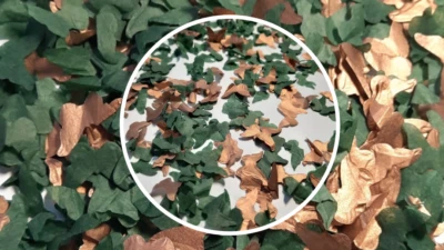 Papel de tela de boda biodegradable - verde profundo y cobre Foto 1 de 4