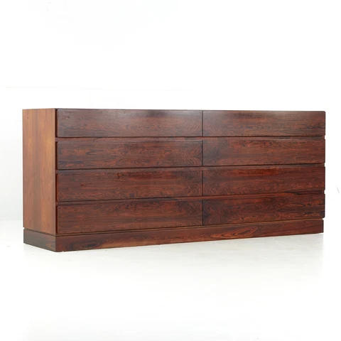 Arne Wahl Iversen Vinde Mobelfabrik Mid Century Rosewood 8-Drawer Dresser Cover