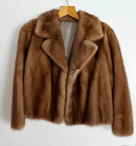 Nerz Pelz Jacke Jäckchen coat braun Größe 38-40 - Bild 1 von 9