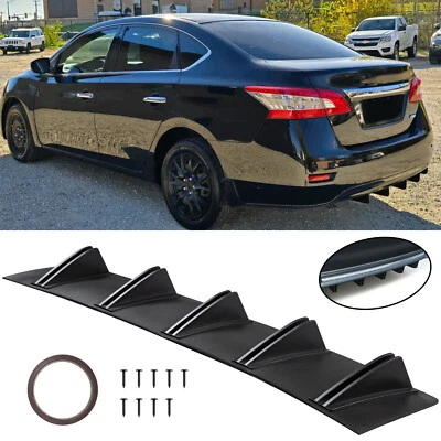 For Nissan Sentra 11-20 Matte Black Rear Lip Bumper Diffuser Shark Fin Spoiler Foto 1 de 4