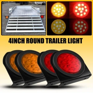 4Inch Red&Yellow Tail Lights w/Mounting Bracket Universal For DC 12V System Y - Picture 1 of 16