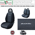 Seat Covers Fiat Ducato 3 Places With Area Openable & Logo Liners Foderine Black