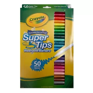 Crayola Supertips Washable Markers - 50 Pack - Draw Thick or Thin Lines! - Picture 1 of 2