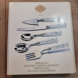 "Versailles" Five Piece Crystal Handled Serving Set-New In Plastic/Box!! - Bild 1 von 3