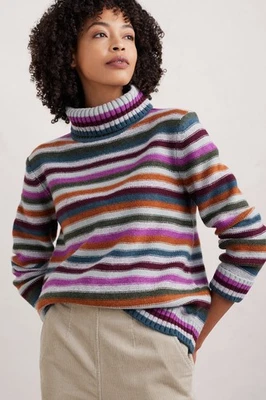 Seasalt Women's Regular Braque Striped Jumper with Wool Interplay Wild Orchid - Image 1 of 4