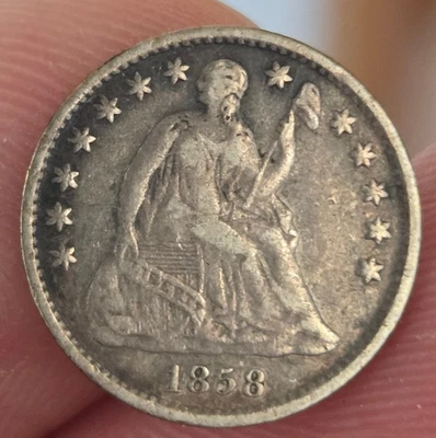 1858-O Seated Liberty Half Dime VF - Image 1 of 2