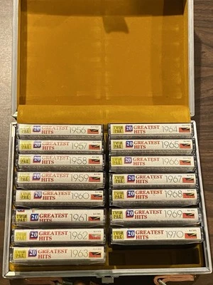 VTG 20 Greatest Hits Cassette Lot – 1956–1970 (15 Twin-Paks) w/ Retro Brunz Case - Image 1 of 4