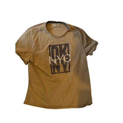 DKNY New York Beige T-Shirt Mens L - Imagem 1 de 3