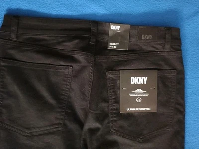 NWT DKNY Mens Ultimate Stretch Pants Stanton Slim Fit Black 34 X 30 - Image 1 of 4