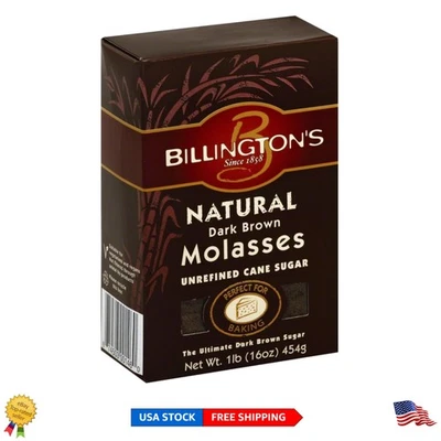 Billington's 1 LB pacote com 10 açúcar de melaço marrom escuro natural - sabor gourmet - Imagem 1 de 2